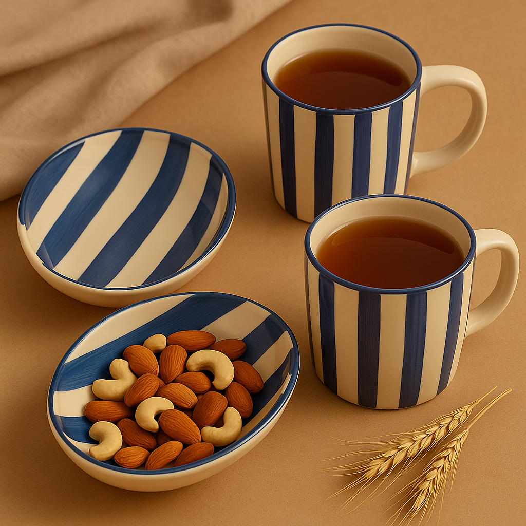 Stripe Cup and snack bowl set (Set of 1 cup and 1 snack bowl) | Pinterest Inspired Design