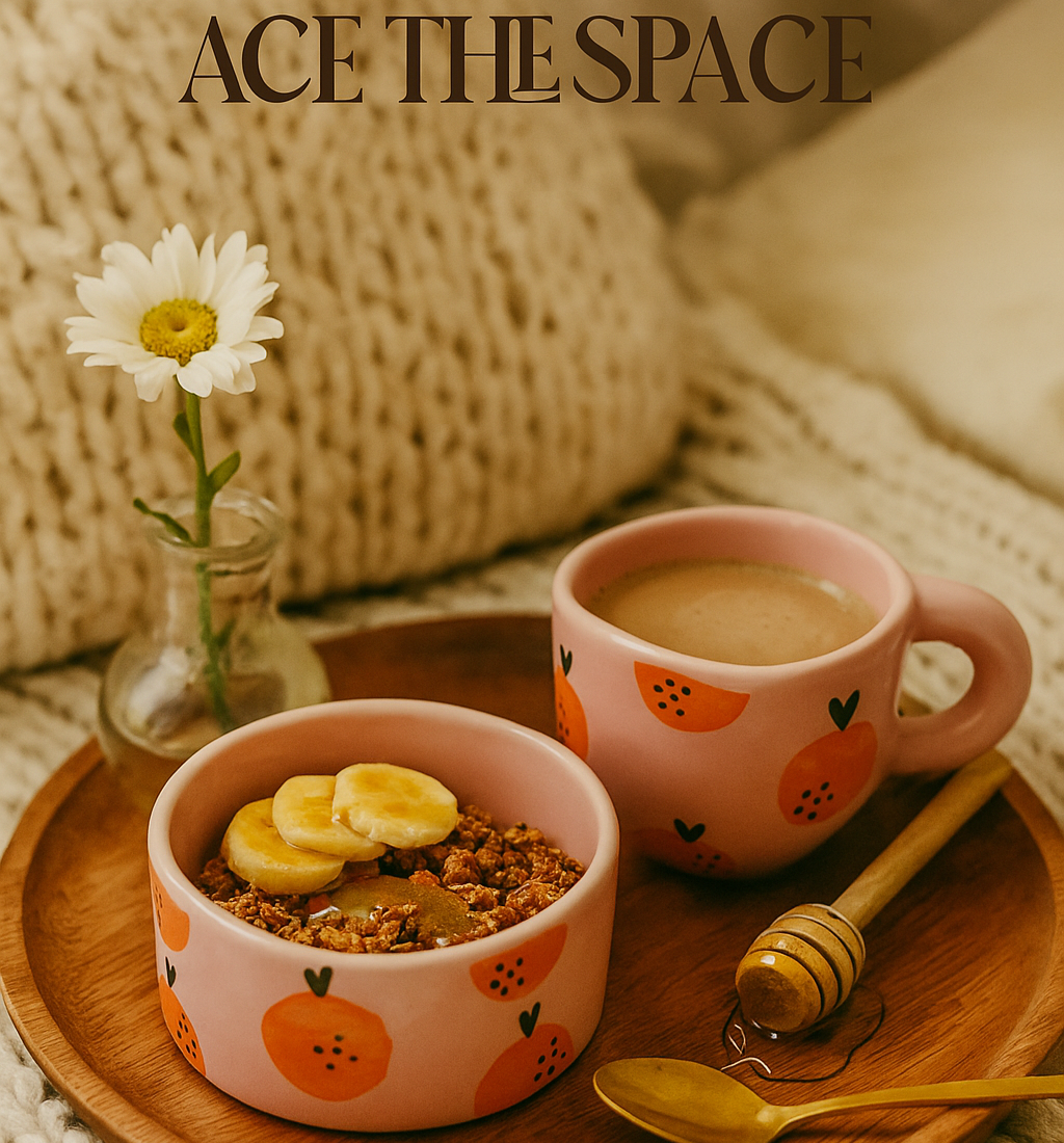 Orange Cup and bowl set (Set of 1 cup and 1 snack bowl) | Pinterest Inspired
