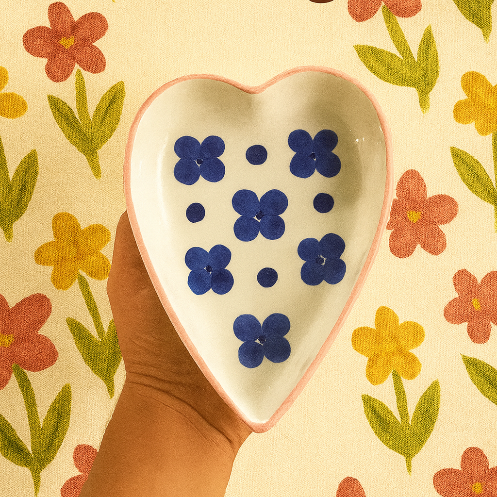 Floral Leaf Snack Bowls (Set of 2) | Ceramic