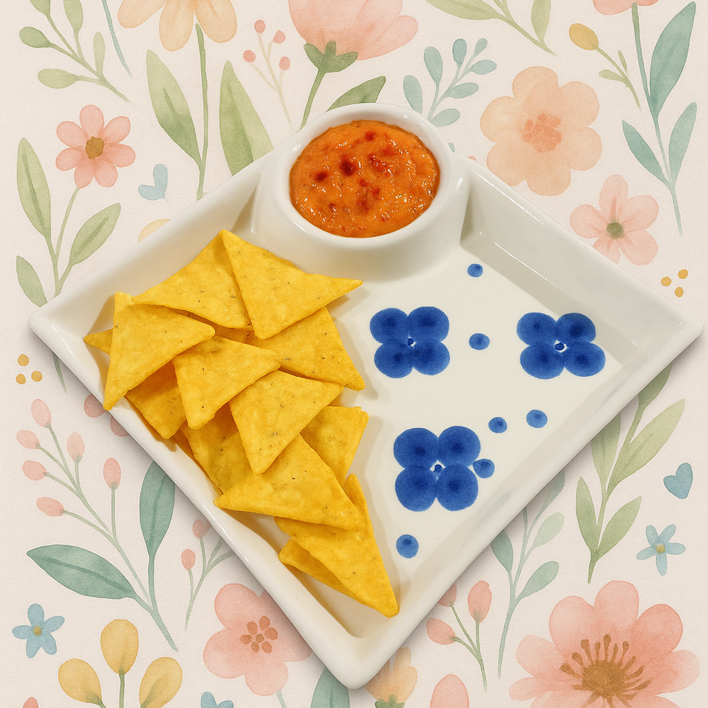 Ceramic Chip And Dip Platter Platter (set of 1)