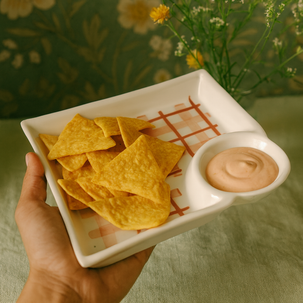 Ceramic Chip And Dip Platter Platter (set of 1)