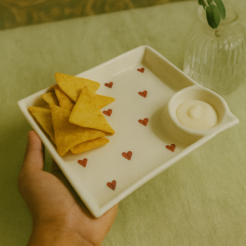 Ceramic Chip And Dip Platter Platter (set of 1)