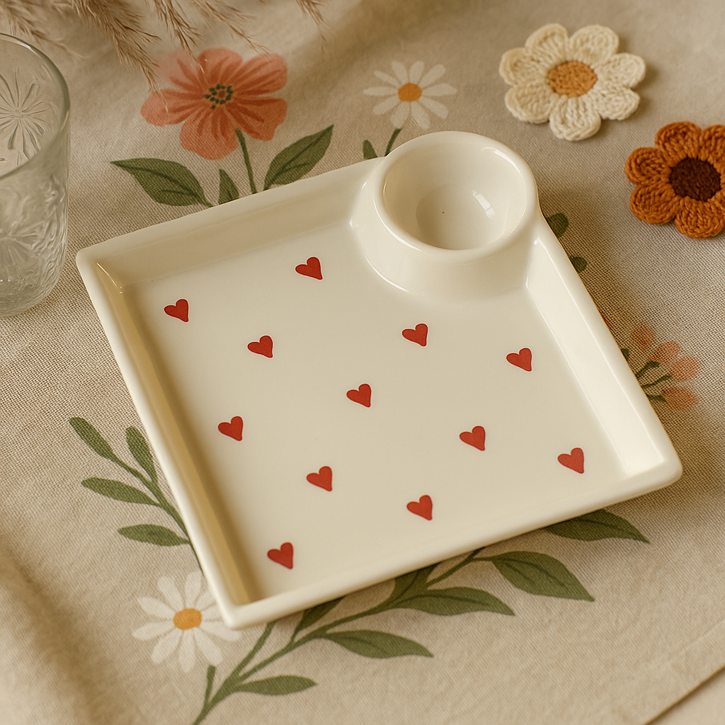 Ceramic Chip And Dip Platter Platter (set of 1)