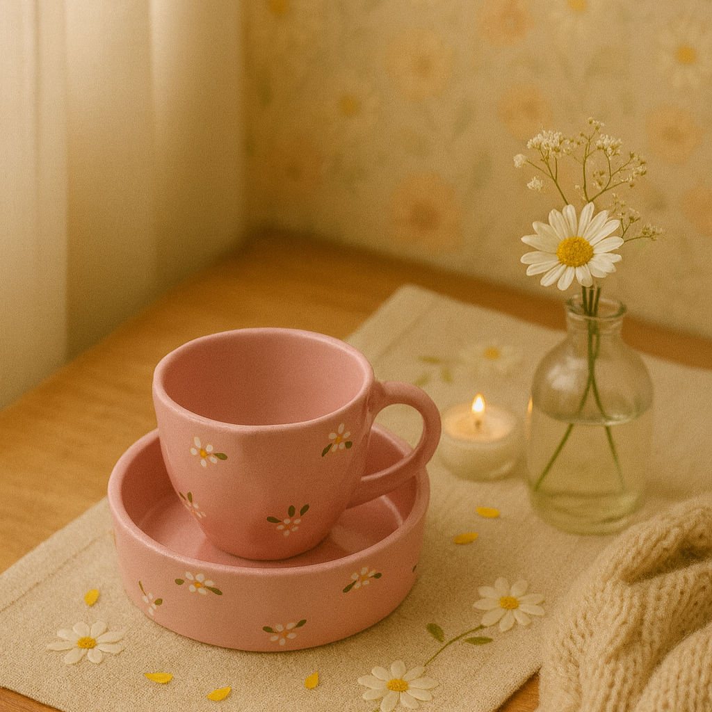 Daisies Cup and bowl set (Set of 1 cup and 1 snack bowl) | Pinterest Inspired
