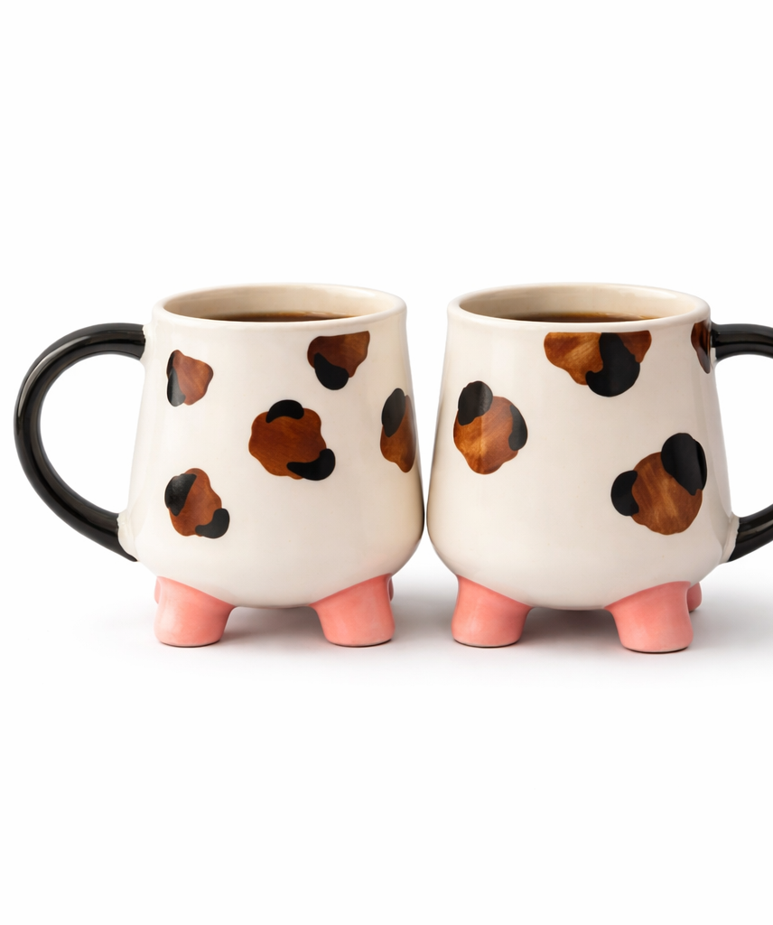 HAND-PAINTED COW COFFEE MATCHING CUPS (Set of 2) | Pinterest Inspired Design