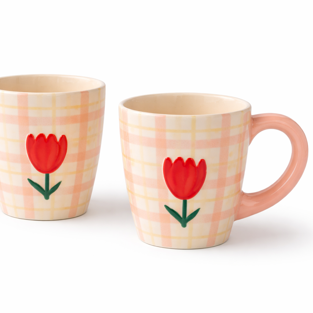 Tulips COFFEE MATCHING CUPS (Set of 2) | Pinterest Inspired Design