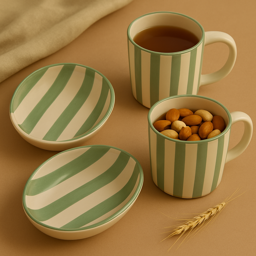 Stripe Cup and snack bowl set (Set of 1 cup and 1 snack bowl) | Pinterest Inspired Design