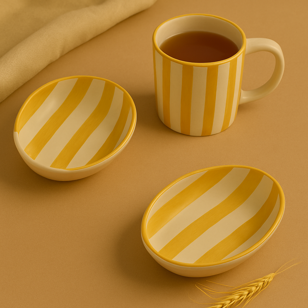 Stripe Cup and snack bowl set (Set of 1 cup and 1 snack bowl) | Pinterest Inspired Design