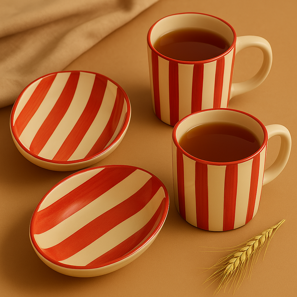 Stripe Cup and snack bowl set (Set of 1 cup and 1 snack bowl) | Pinterest Inspired Design