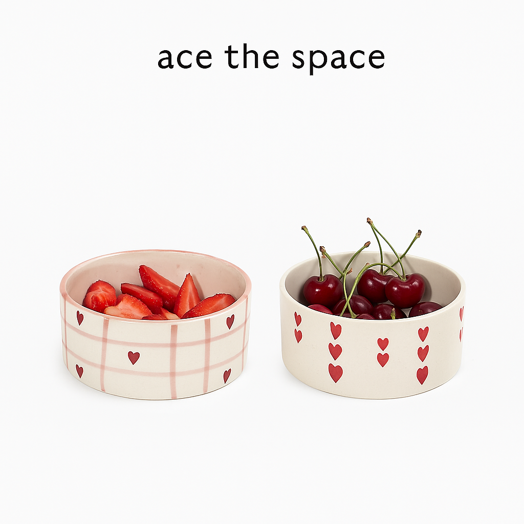 Heart Ceramic Breakfast Bowl (Set of 2) | Ceramic