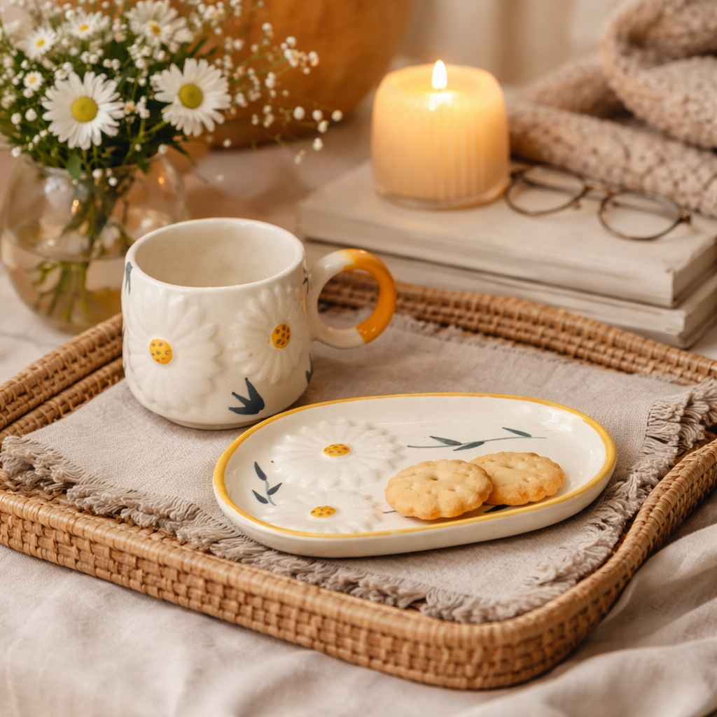 Daisy Cup and Saucer Set (set of 1)| Pinterest Inspired Design