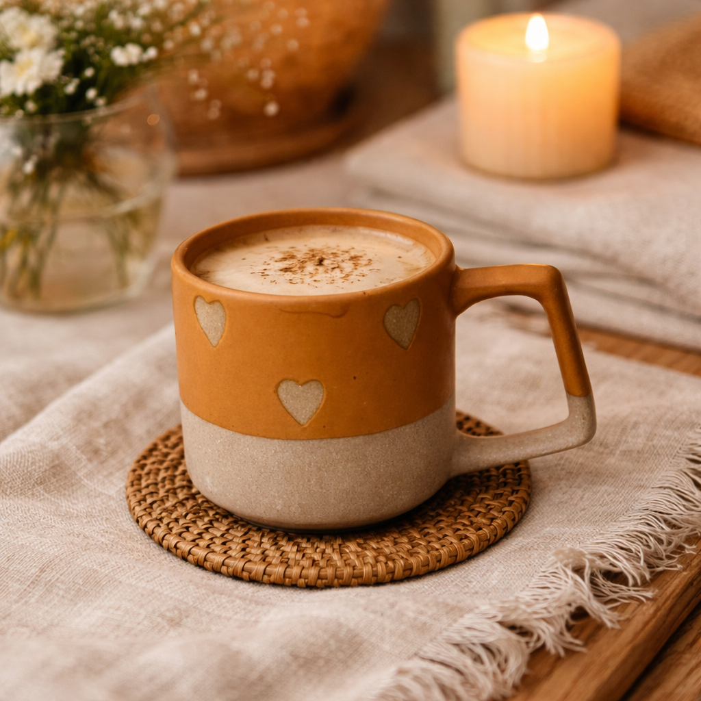 Sand Heart Coffee Cup (set of 1)| Pinterest Inspired Design
