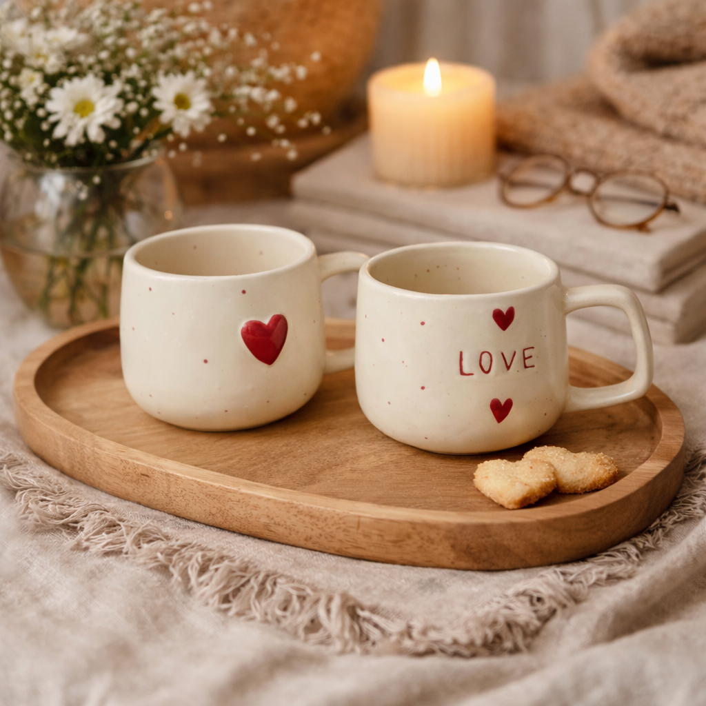 Love Heart Coffee Cup (set of 2)| Pinterest Inspired Design