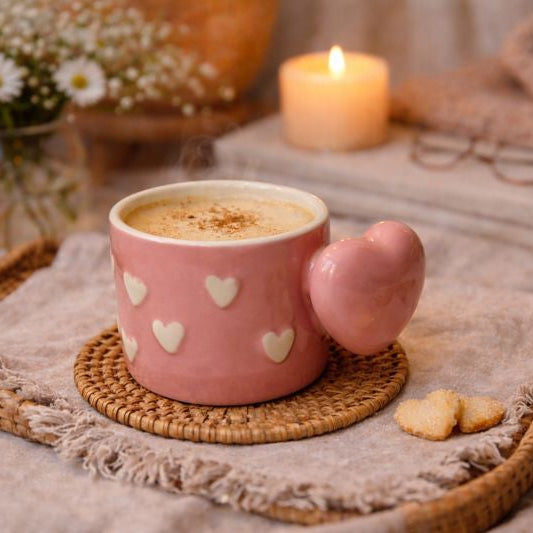 Pink Heart Handle Cup (set of 1)| Pinterest Inspired Design