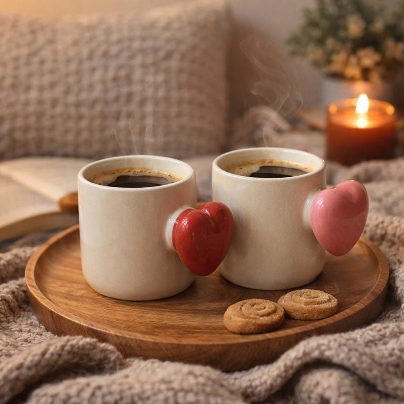 Heart handle Cup Set(set of 1)| Pinterest Inspired Design