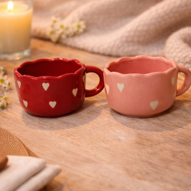 Blooming Hearts Coffee Cup Set (set of 2)| Pinterest Inspired Design