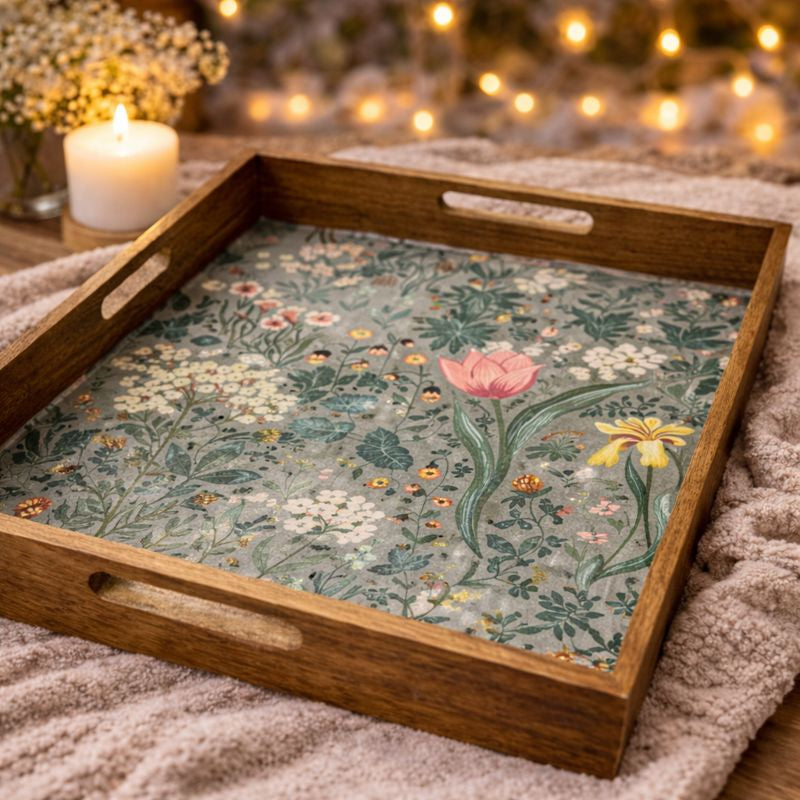 TULIP ENAMELLED SERVING TRAY
