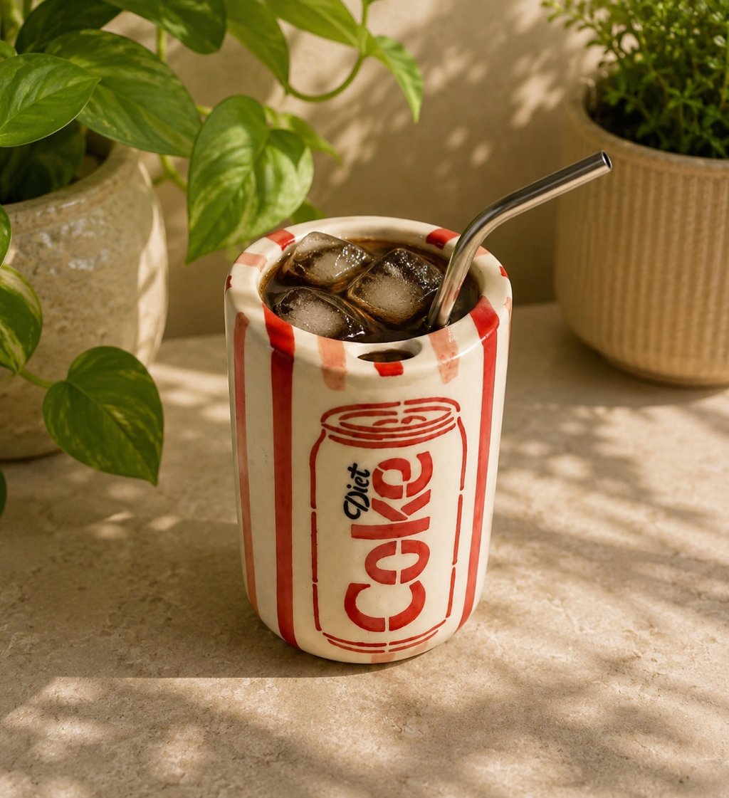 Coke Tumbler Ceramic Cup steel straw (Set of 1) | Pinterest Inspired Design