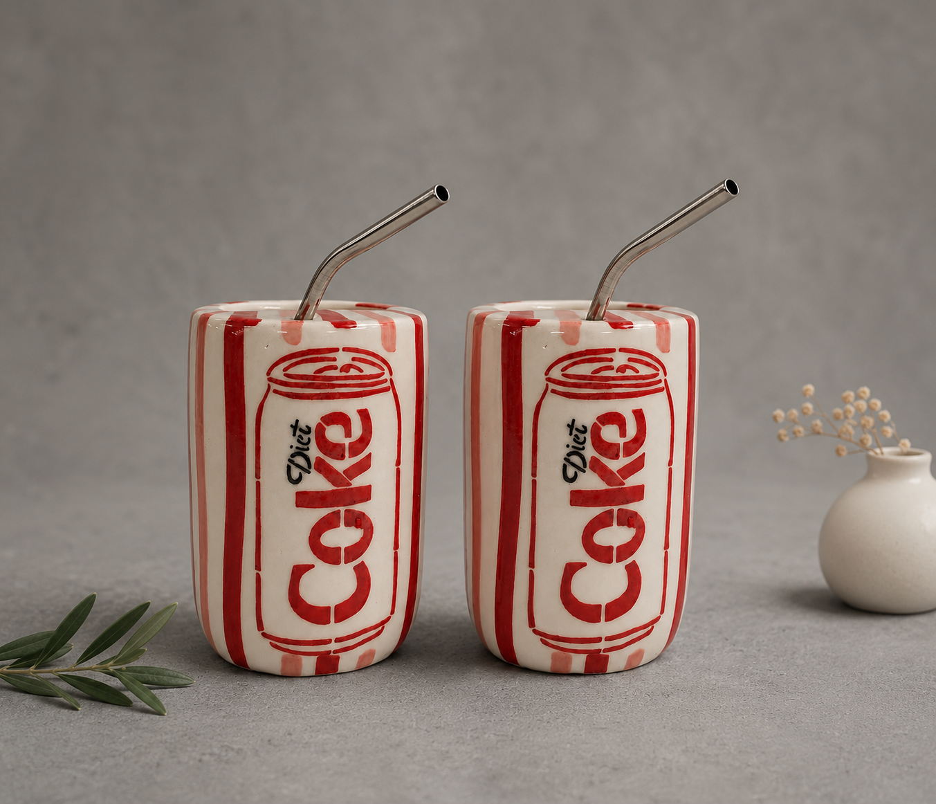Coke Tumbler Ceramic Cup steel straw (Set of 1) | Pinterest Inspired Design