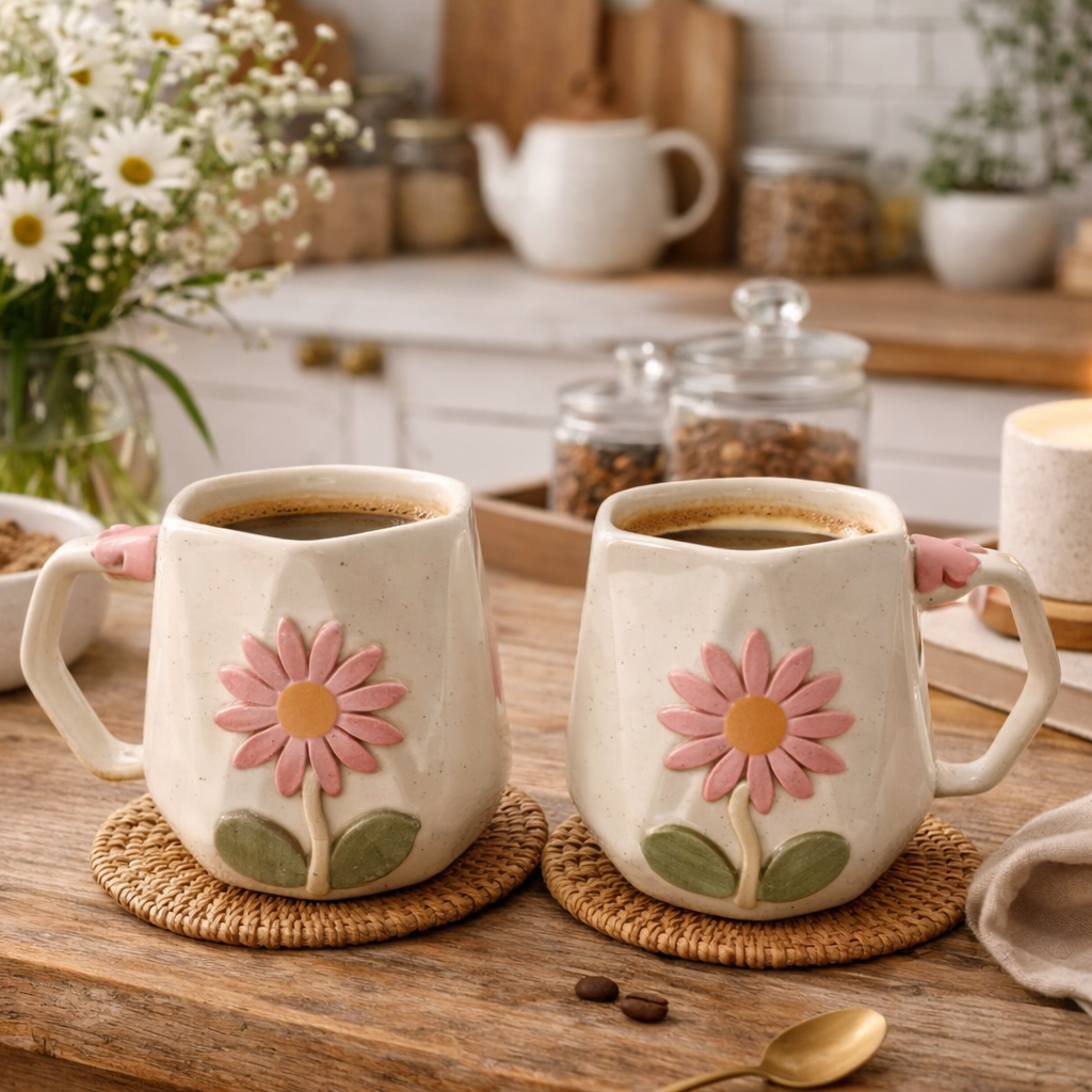 FLORET COFFEE MATCHING CUPS (Set of 2) | Pinterest Inspired Design