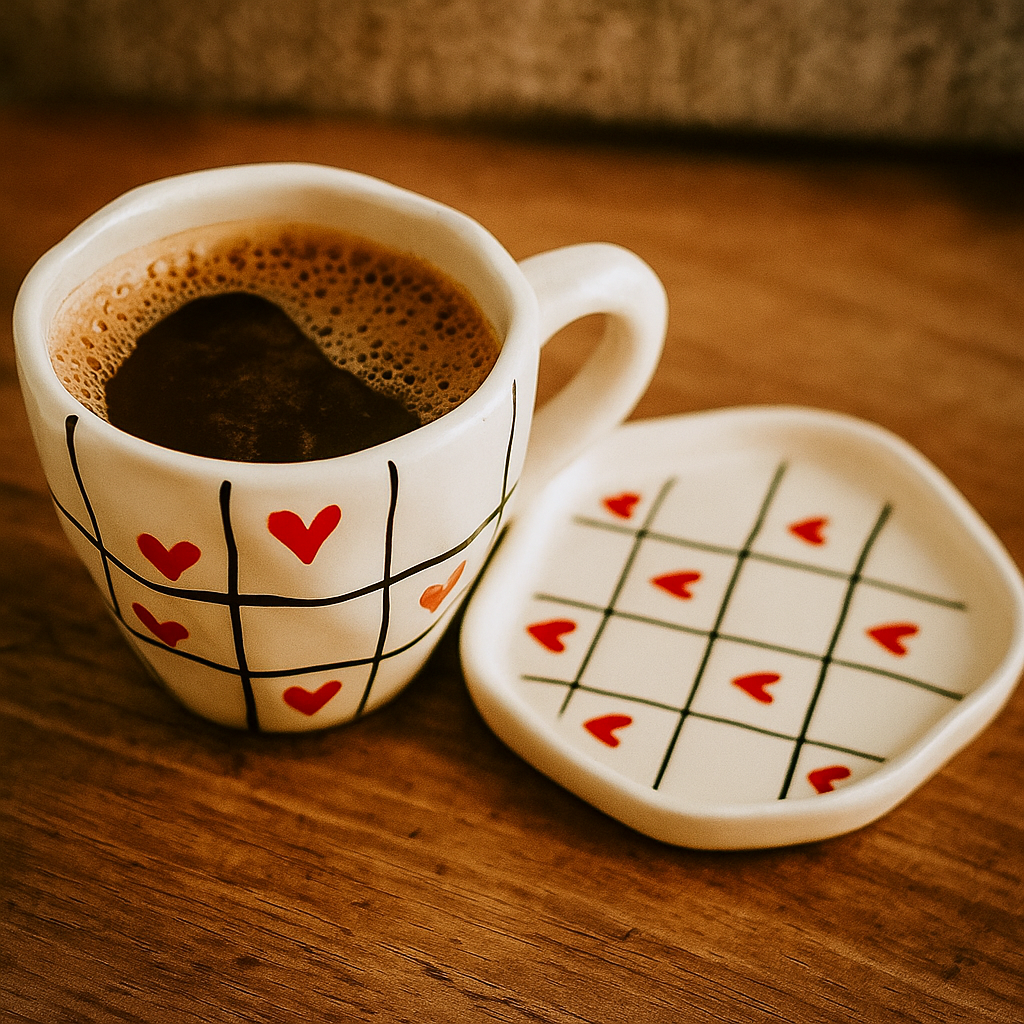 Check with Heart Cup and Saucer Set (set of 1)| Pinterest Inspired Design