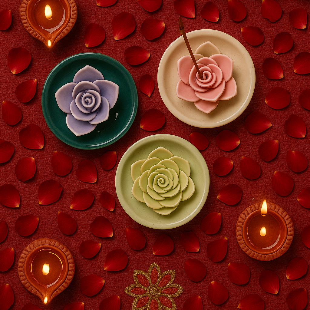 Lotus Incense stick stand( Agarbatti Stand )(set of 3)
