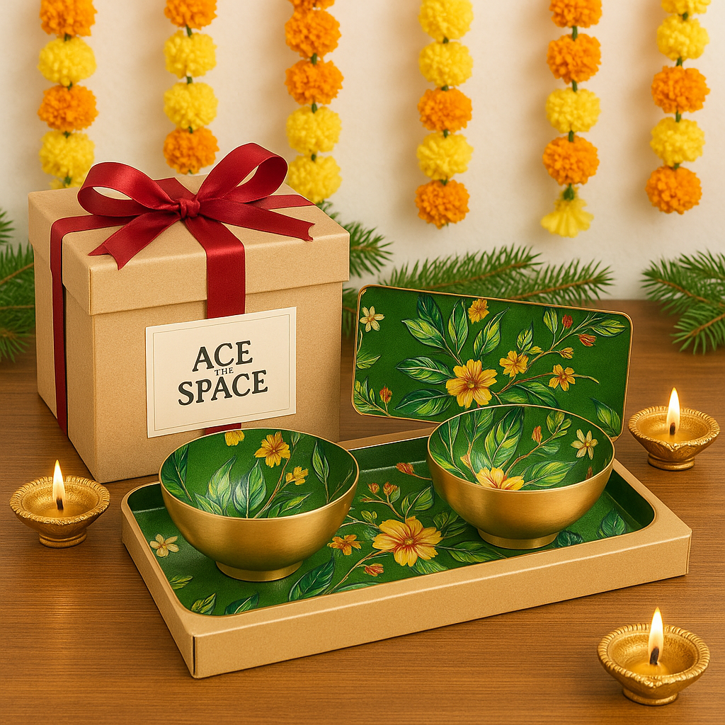 Verdure Metal Set (SET OF 2 Trays and 2 bowls)