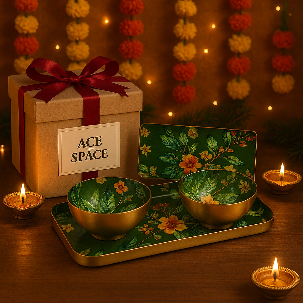Verdure Metal Set (SET OF 2 Trays and 2 bowls)