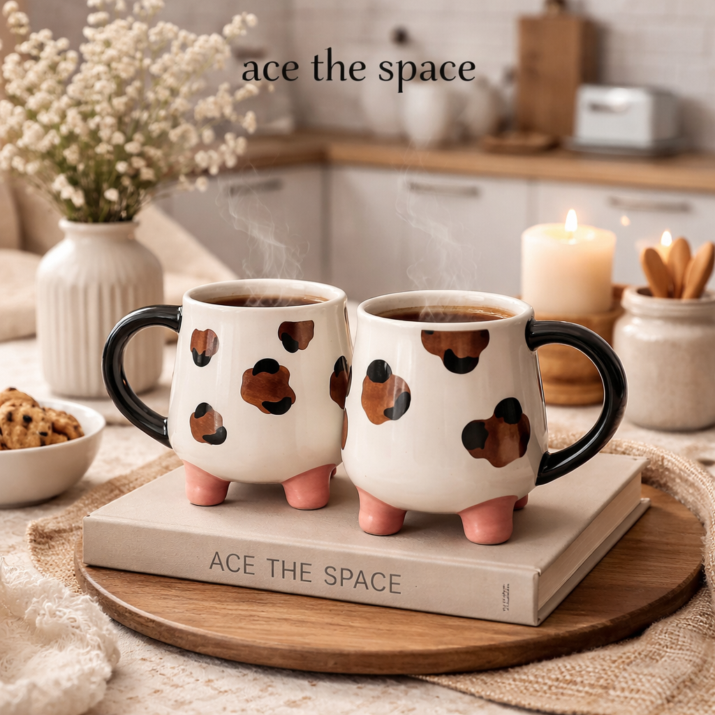 HAND-PAINTED COW COFFEE MATCHING CUPS (Set of 2) | Pinterest Inspired Design