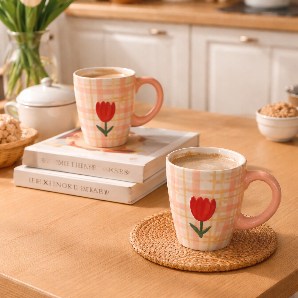Tulips COFFEE MATCHING CUPS (Set of 2) | Pinterest Inspired Design