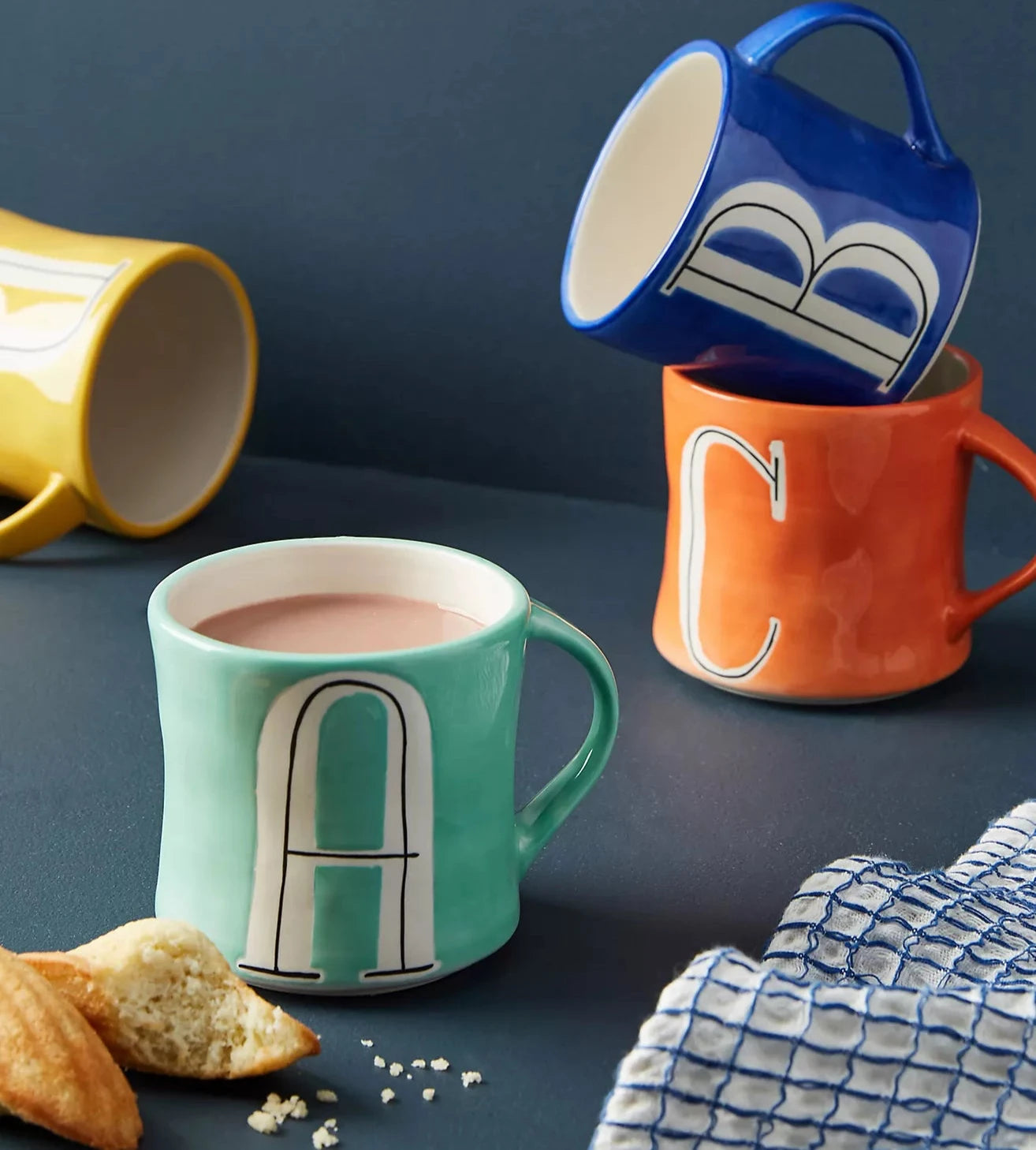 MULTICOLOUR INITIAL PERSONALISED MUGS