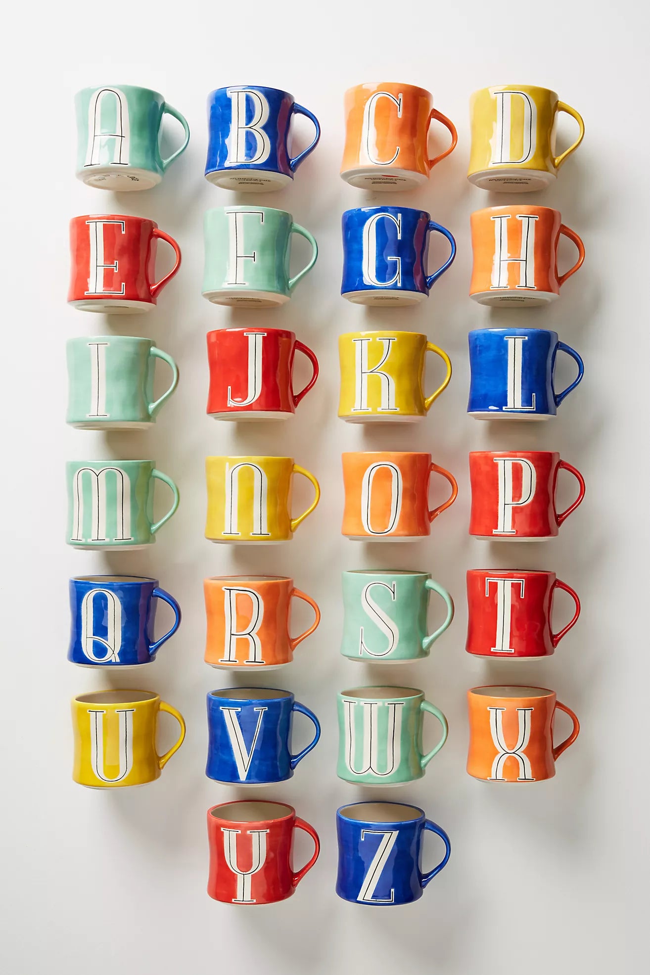 MULTICOLOUR INITIAL PERSONALISED MUGS
