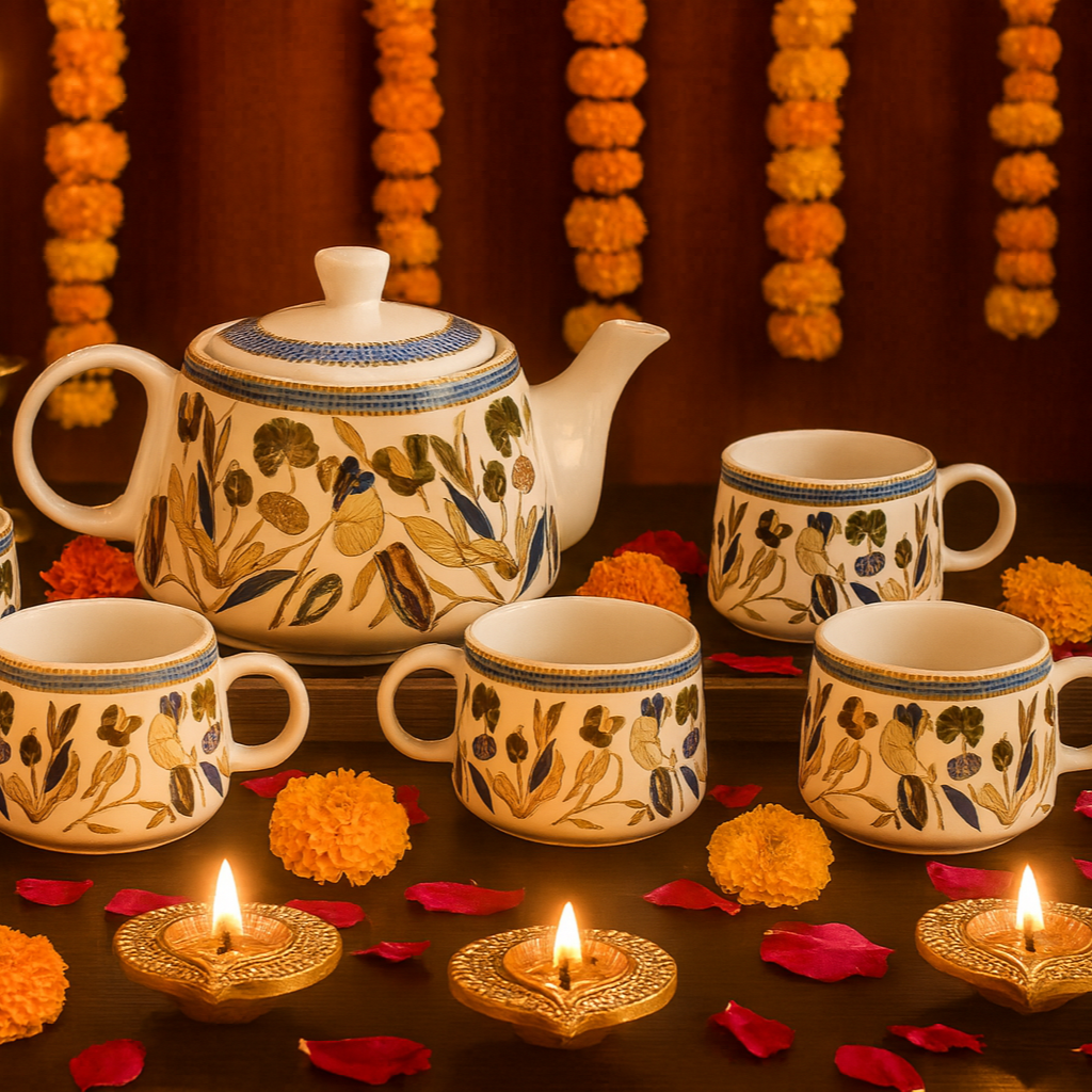 Verdure Tea Set ( Set of 6 cups and 1 kettle) | Pinterest Inspired Design