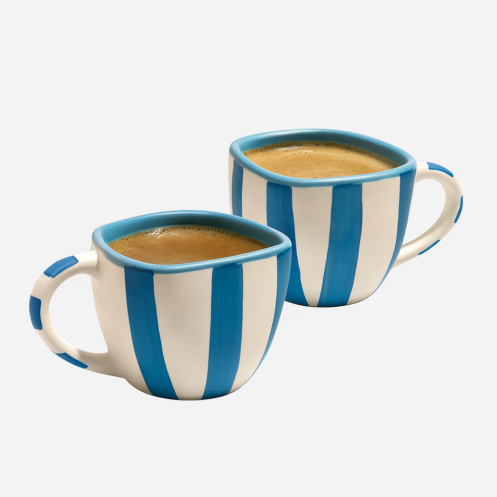 Blue Stripes Chai Cup (Set of 2) | Pinterest Inspired Design