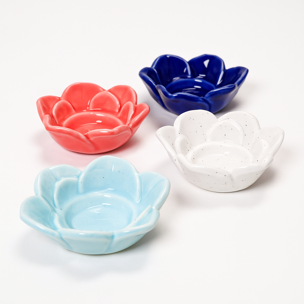 Colourful Ceramic Diyas (set of 4)