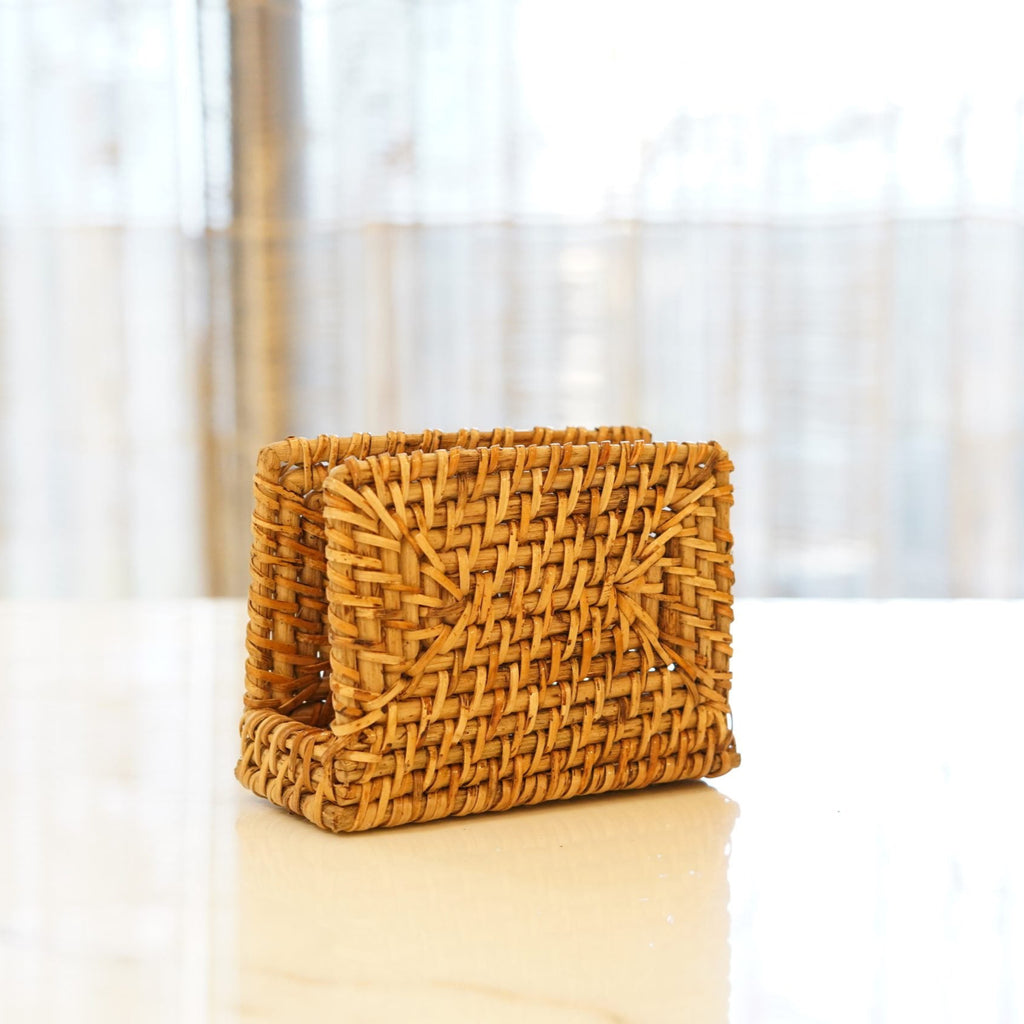 RATTAN SQUARE TISSUE STAND (SET OF 1)