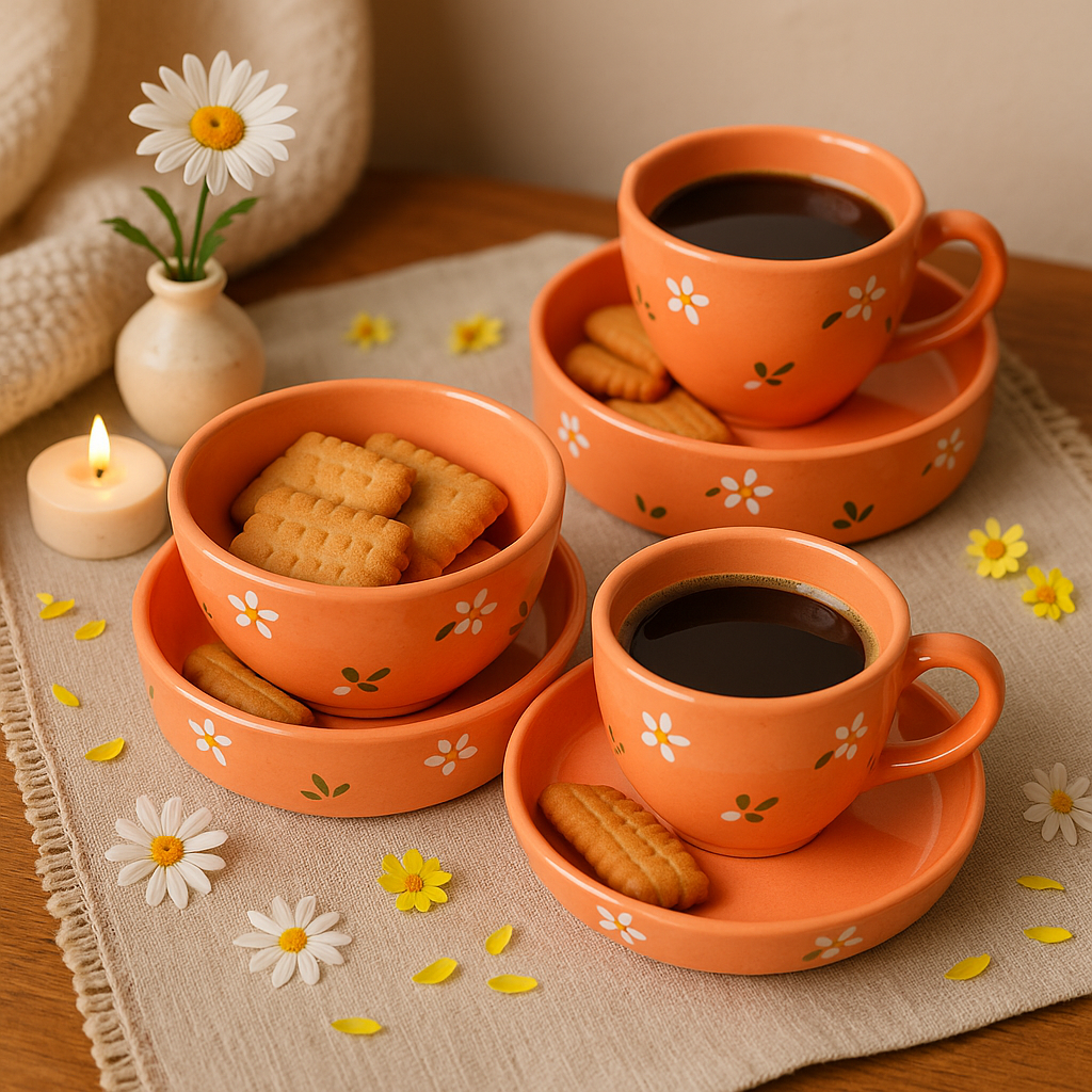Daisies Cup and bowl set (Set of 1 cup and 1 snack bowl) | Pinterest Inspired