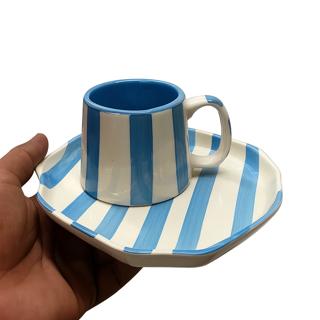 Stripe Cup and saucer set (set of 2)| Pinterest Inspired Design