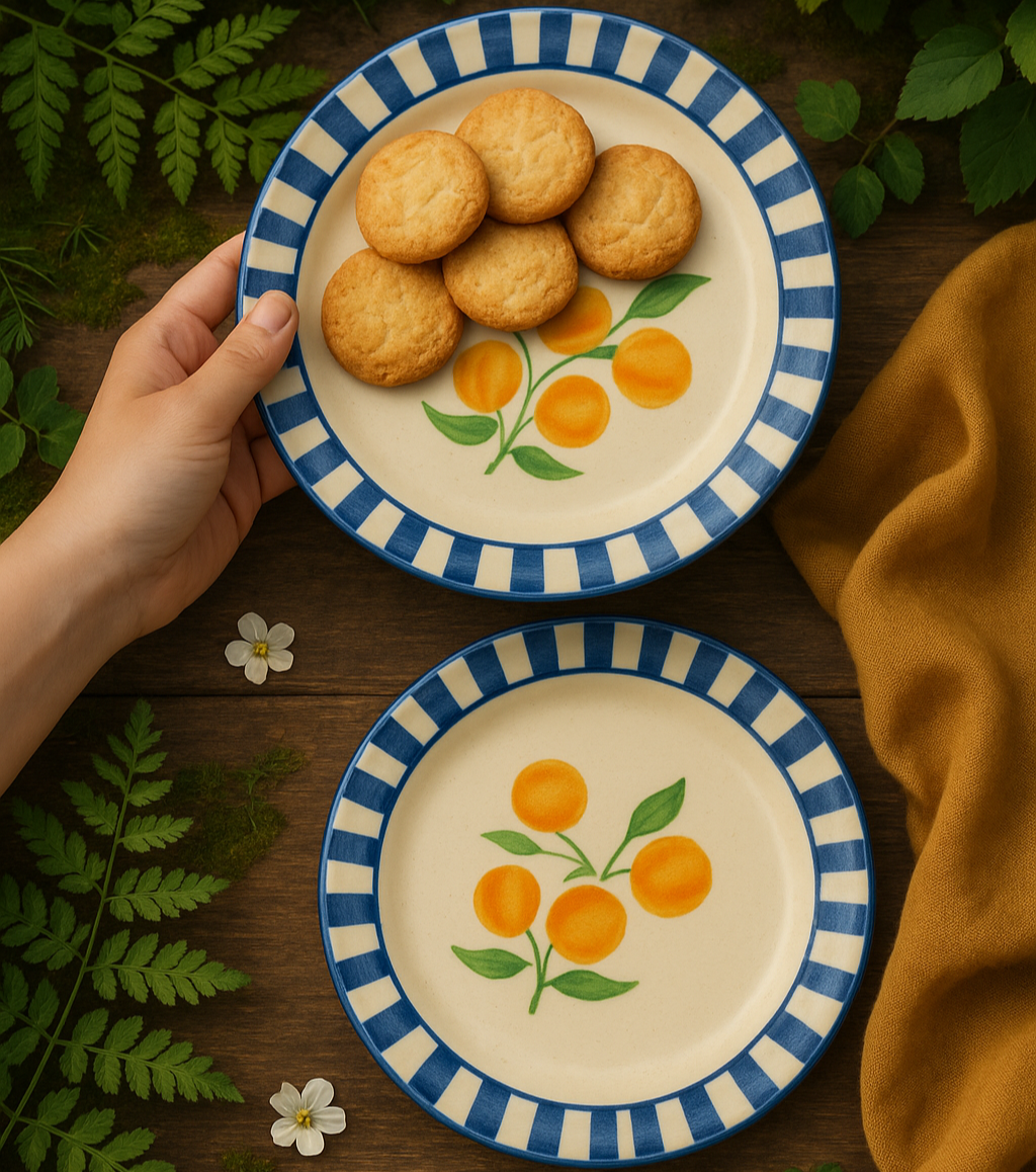 Orange Blossom Snack Plates(set of 2)