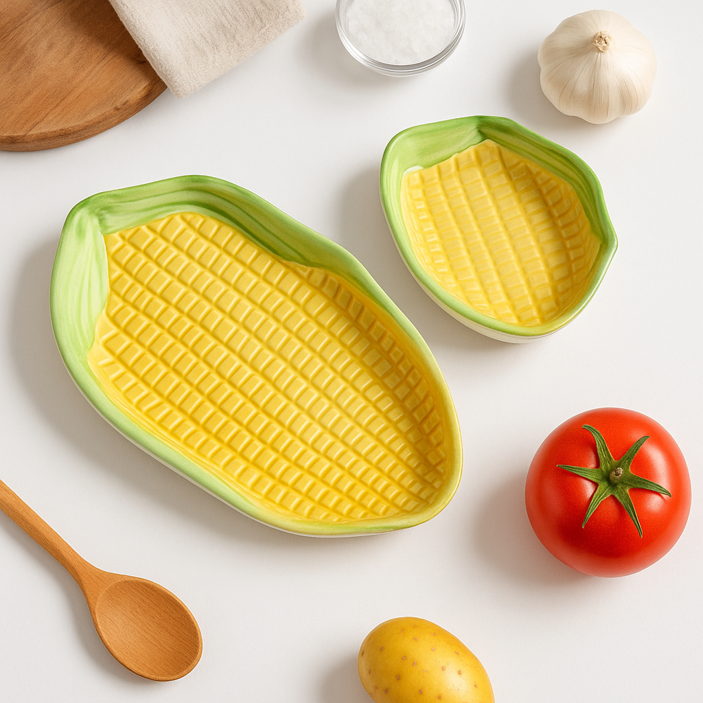 Corn Shaped Snack Plates (set of 2)