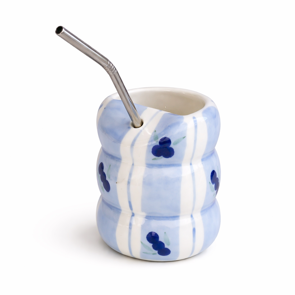 Blue-berry Cold Coffee Sipper with steel straw (Set of 1) | Pinterest Inspired Design