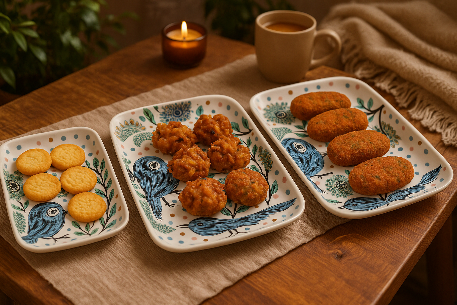 Hum Bird Snack Plate (Set of 3)| Ceramic