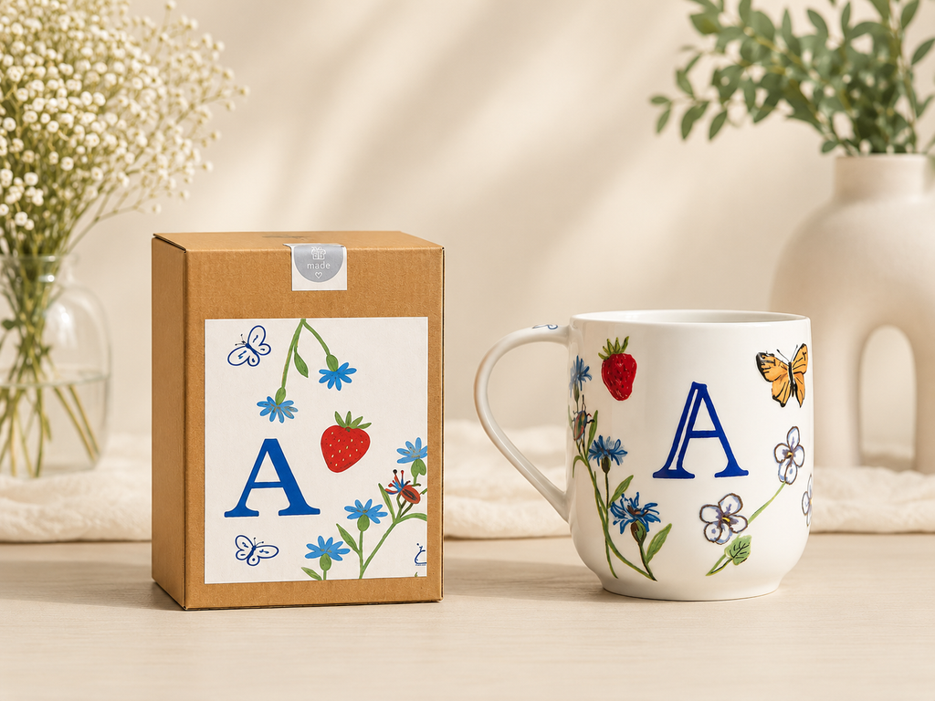 INITIAL PERSONALISED MUGS | GIFTBOX PACKAGING