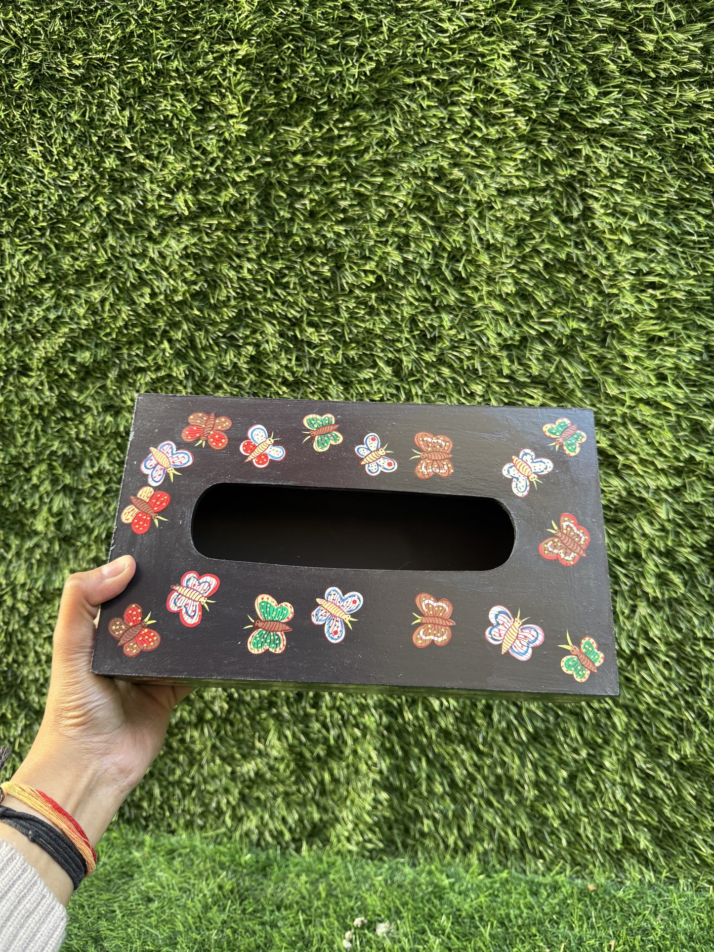 BUTTERFLY HAND-PAINTED TISSUE BOX