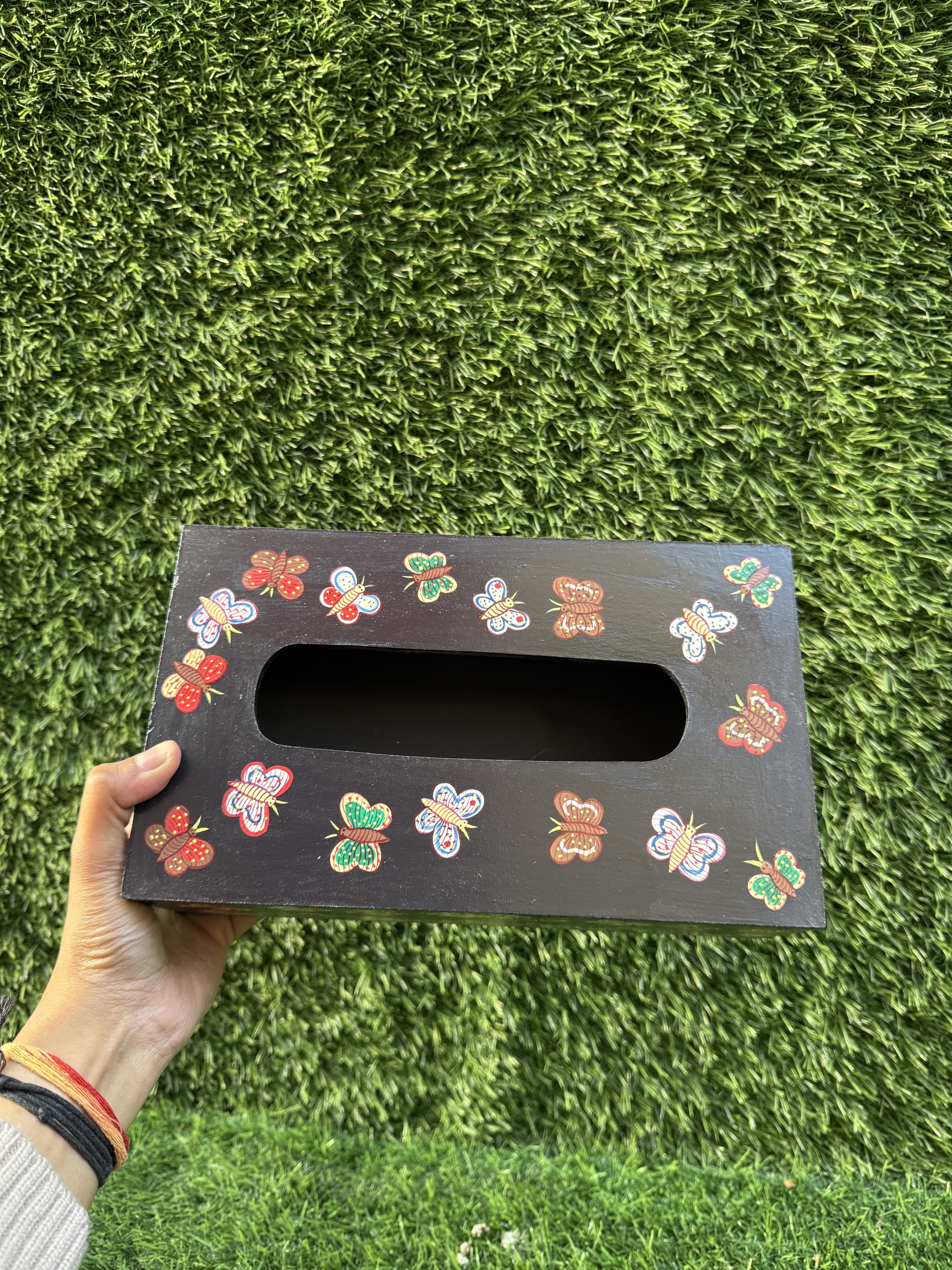 BUTTERFLY HAND-PAINTED TISSUE BOX