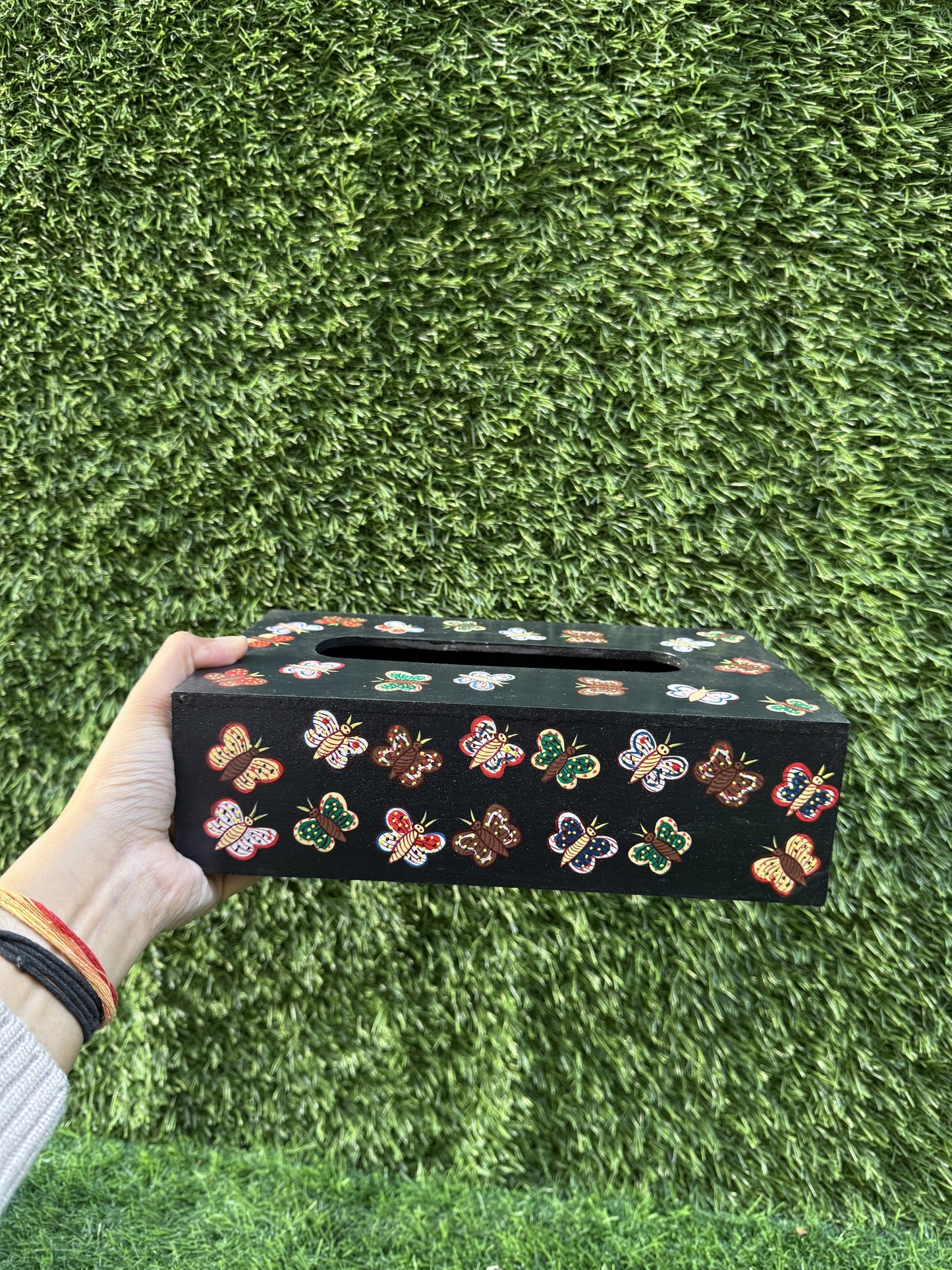 BUTTERFLY HAND-PAINTED TISSUE BOX