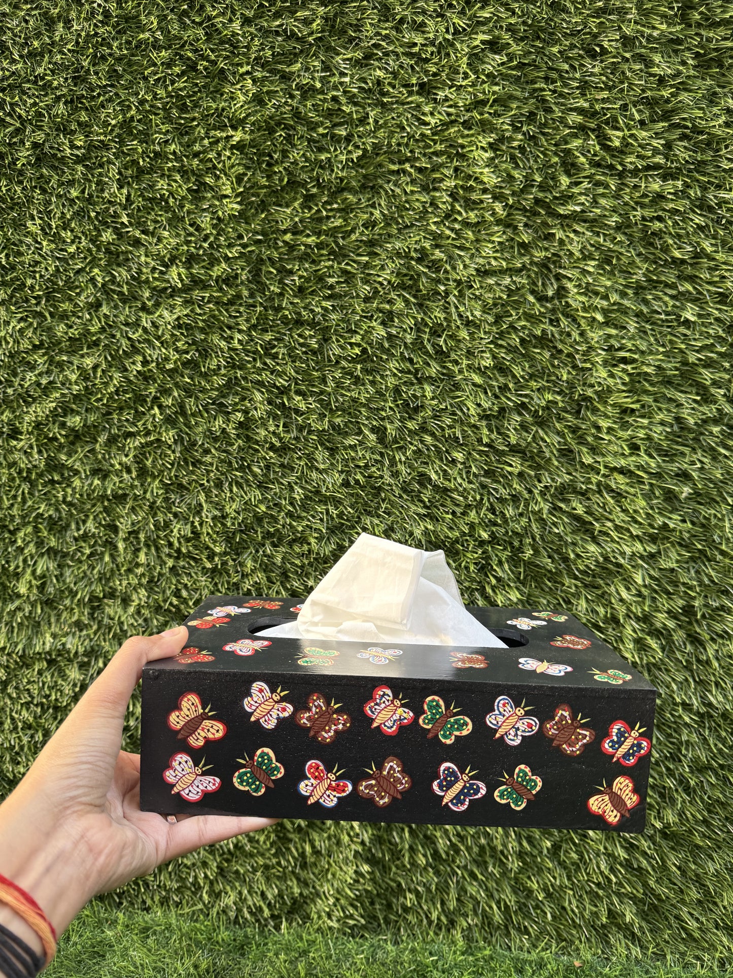 BUTTERFLY HAND-PAINTED TISSUE BOX