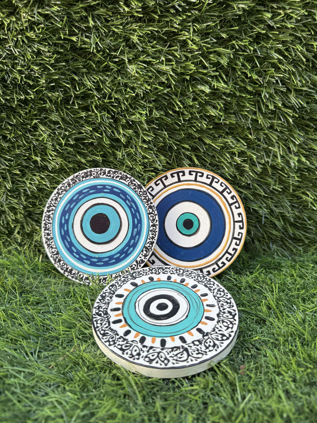 EVIL EYE TEA COASTERS (SET OF 2)
