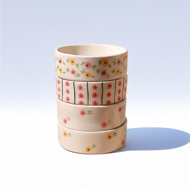 Floral Ceramic Breakfast Bowl (Set of 4) | Ceramic