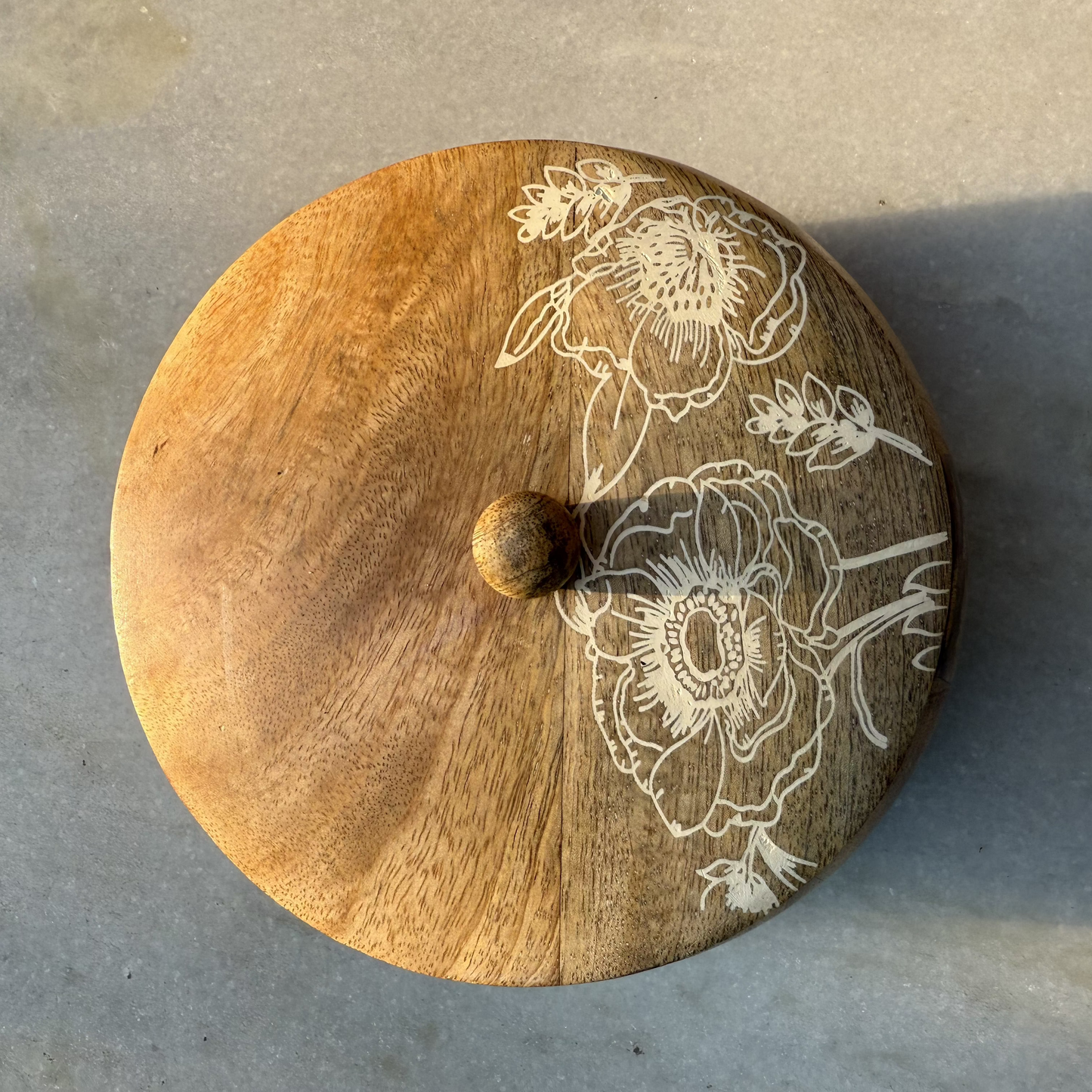 Wooden Etched Roti /Cookie Box